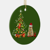 Katten met kerstmis met Pet Keramisch Ornament (Rechts)