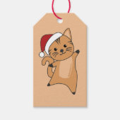 Katten met kerstwinter winterdieren Labels met cad Cadeaulabel (Voorkant)