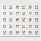 Katten met kerstwinterdieren cadeaupapier (Vlak)