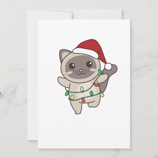 Katten met kerstwinterdieren feestdagenkaart (Voorkant)