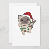 Katten met kerstwinterdieren feestdagenkaart (Voorkant / Achterkant)