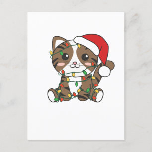 Katten met kerstwinterdieren feestdagenkaart
