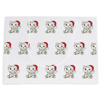 Katten met kerstwinterdieren groot cadeauzakje