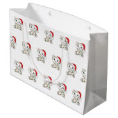 Katten met kerstwinterdieren groot cadeauzakje (Achterkant Gekanteld)
