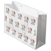 Katten met kerstwinterdieren groot cadeauzakje (Voorkant Gekanteld)