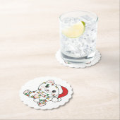 Katten met kerstwinterdieren kartonnen onderzetters (Insitu)