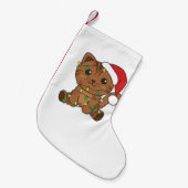 Katten met kerstwinterdieren kleine kerstsok (Voorkant (Hangend))