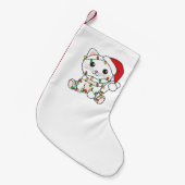 Katten met kerstwinterdieren kleine kerstsok (Voorkant (Hangend))