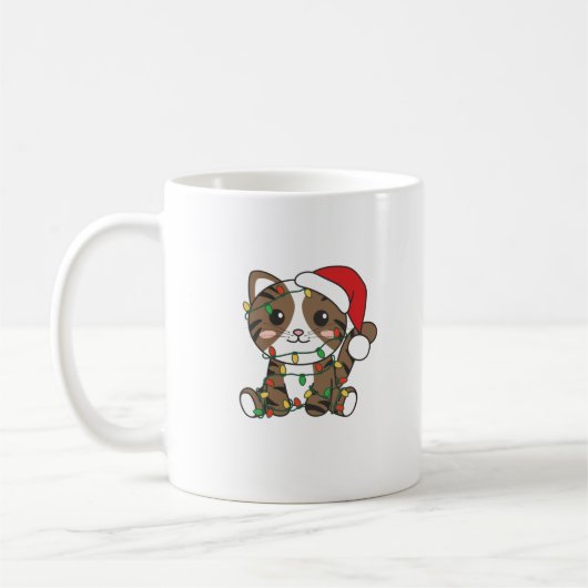 Katten met kerstwinterdieren koffiemok (Links)