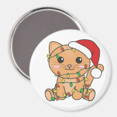 Katten met kerstwinterdieren magneet (Voorkant / Achterkant)