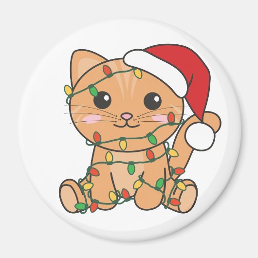 Katten met kerstwinterdieren magneet (Voorkant)