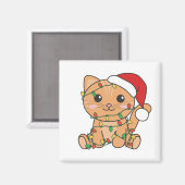 Katten met kerstwinterdieren magneet (Voorkant / Achterkant)