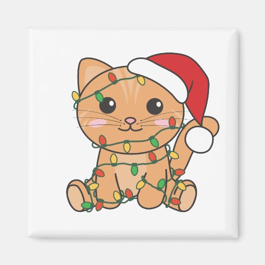 Katten met kerstwinterdieren magneet (Voorkant)