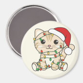 Katten met kerstwinterdieren magneet (Voorkant / Achterkant)