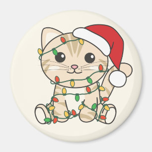 Katten met kerstwinterdieren magneet