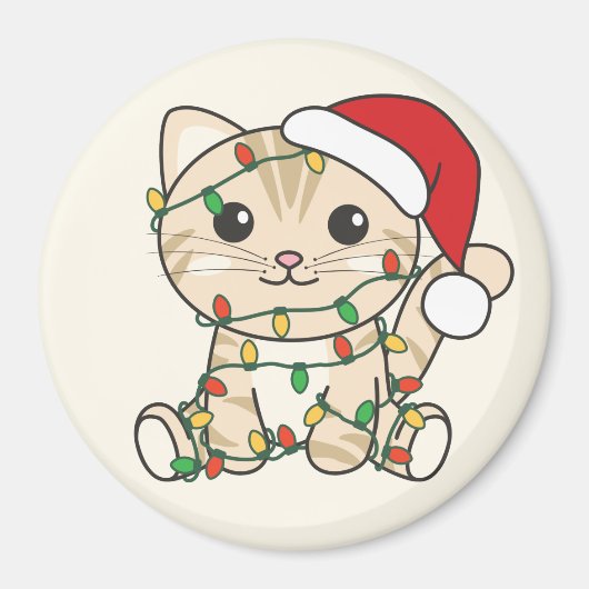 Katten met kerstwinterdieren magneet (Voorkant)