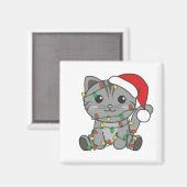 Katten met kerstwinterdieren magneet (Voorkant / Achterkant)