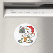 Katten met kerstwinterdieren magneet (Insitu (Vaatwasser))