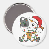 Katten met kerstwinterdieren magneet (Voorkant / Achterkant)