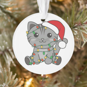 Katten met kerstwinterdieren ornament