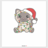 Katten met kerstwinterdieren sticker (Vel)