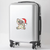 Katten met kerstwinterdieren sticker (Koffer)