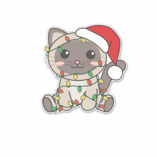 Katten met kerstwinterdieren sticker (Voorkant)