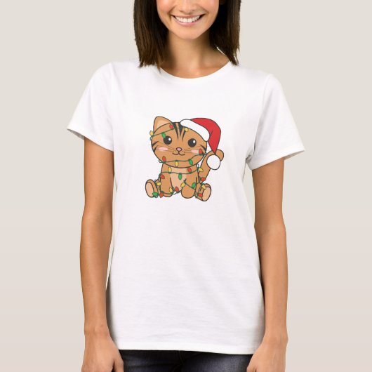Katten met kerstwinterdieren t-shirt (Voorkant)