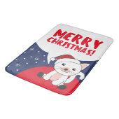 Katten met kerstwintersneeuw badmat (Gekanteld)
