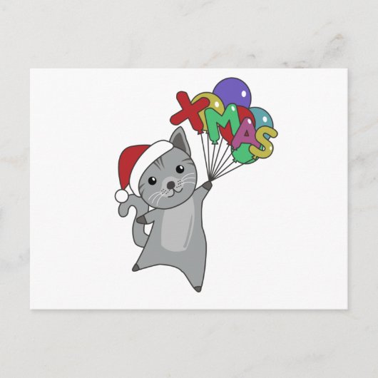 Katten met kerstwintersneeuw briefkaart (Voorkant)