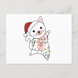 Katten met kerstwintersneeuw briefkaart
