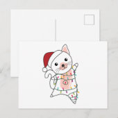 Katten met kerstwintersneeuw briefkaart (Voorkant / Achterkant)