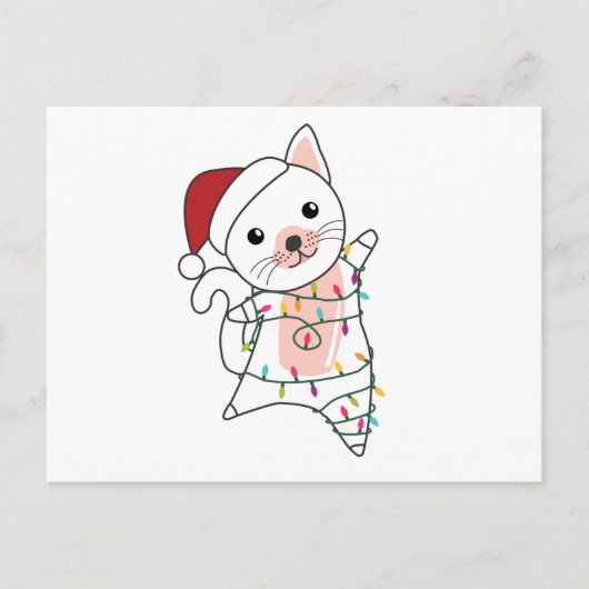 Katten met kerstwintersneeuw briefkaart (Voorkant)