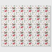 Katten met kerstwintersneeuw cadeaupapier (Vlak)