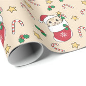 Katten met kerstwintersneeuw cadeaupapier (Rol Hoek)