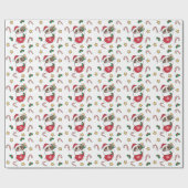 Katten met kerstwintersneeuw cadeaupapier (Vlak)