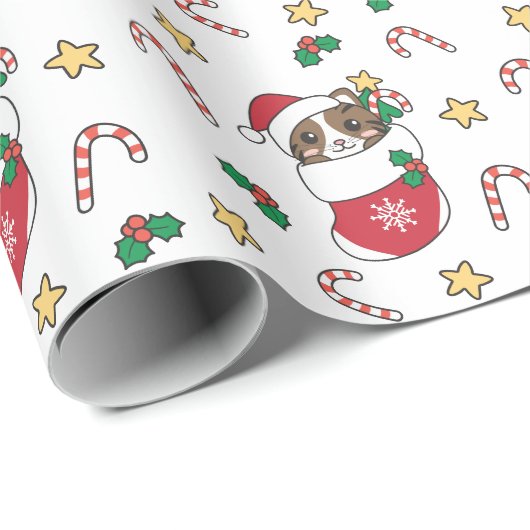 Katten met kerstwintersneeuw cadeaupapier (Rol Hoek)