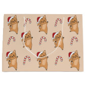Katten met kerstwintersneeuw groot cadeauzakje (Voorkant)