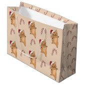 Katten met kerstwintersneeuw groot cadeauzakje (Voorkant Gekanteld)