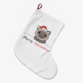 Katten met kerstwintersneeuw grote kerstsok (Voorkant (Hangend))