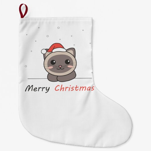 Katten met kerstwintersneeuw grote kerstsok (Voorkant)