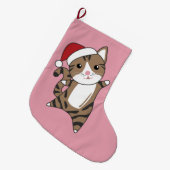 Katten met kerstwintersneeuw grote kerstsok (Voorkant (Hangend))