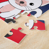 Katten met kerstwintersneeuw Jigzaag Puzz Legpuzzel (Zijkant)