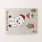 Katten met kerstwintersneeuw Jigzaag Puzz Legpuzzel (Horizontaal)