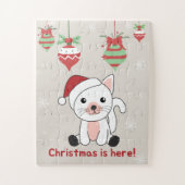 Katten met kerstwintersneeuw Jigzaag Puzz Legpuzzel (Verticaal)