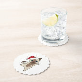 Katten met kerstwintersneeuw kartonnen onderzetters (Insitu)