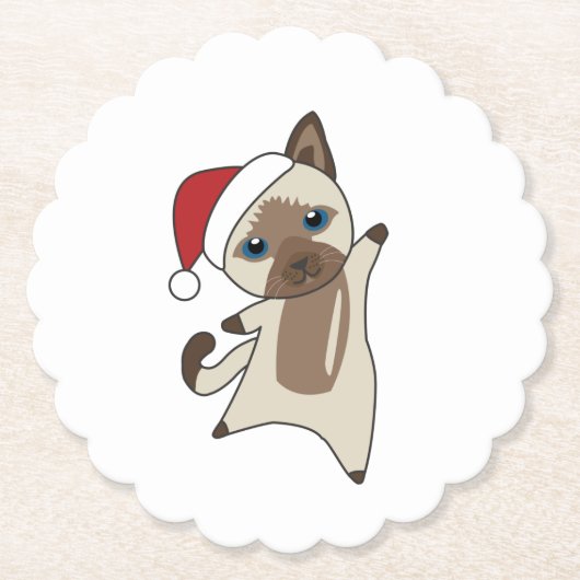Katten met kerstwintersneeuw kartonnen onderzetters (Voorkant)