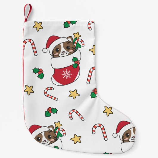 Katten met kerstwintersneeuw kleine kerstsok (Voorkant)