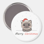 Katten met kerstwintersneeuw magneet (Voorkant / Achterkant)