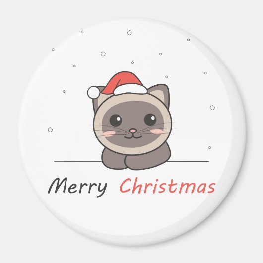 Katten met kerstwintersneeuw magneet (Voorkant)